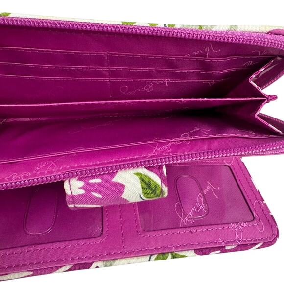 Vera Bradley Julep Tulip Turnlock Wallet Purple Green - Picture 3 of 5